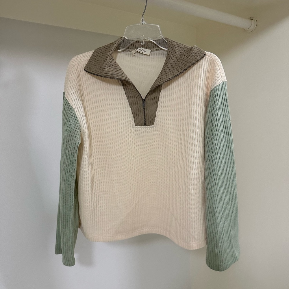 Colorblock Ribbed Pullover Sweater